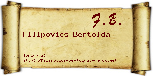 Filipovics Bertolda névjegykártya